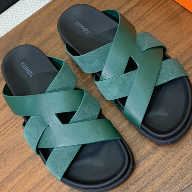 HM Kazimir Sandal Green Suede Calfskin 294028