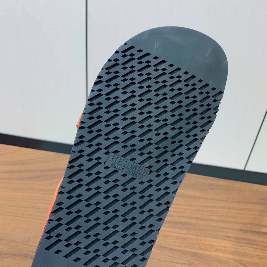 HM Kazimir Sandal Black Orange Suede Calfskin 294030