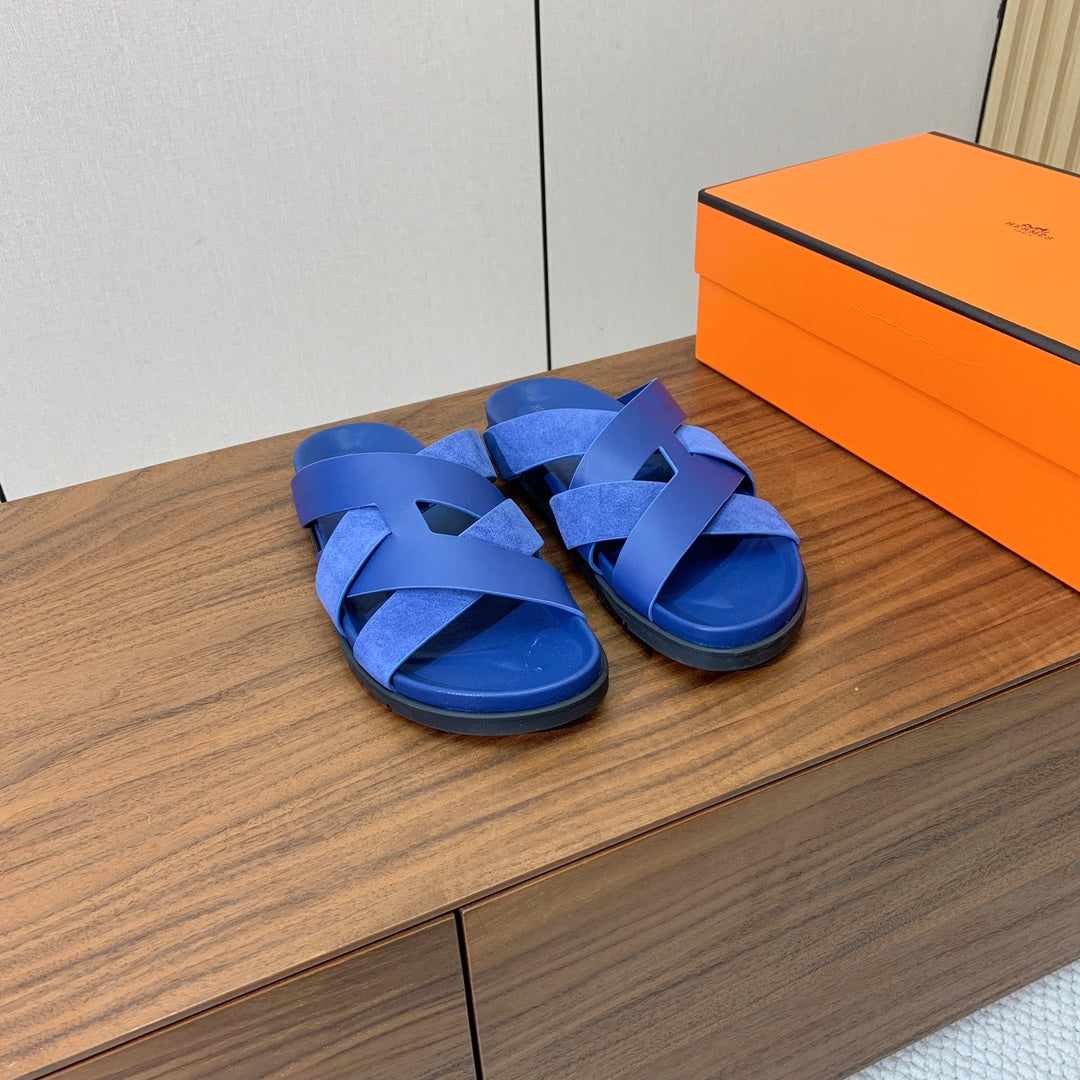 HM Kazimir Sandal Cobalt Blue Suede Calfskin 294032