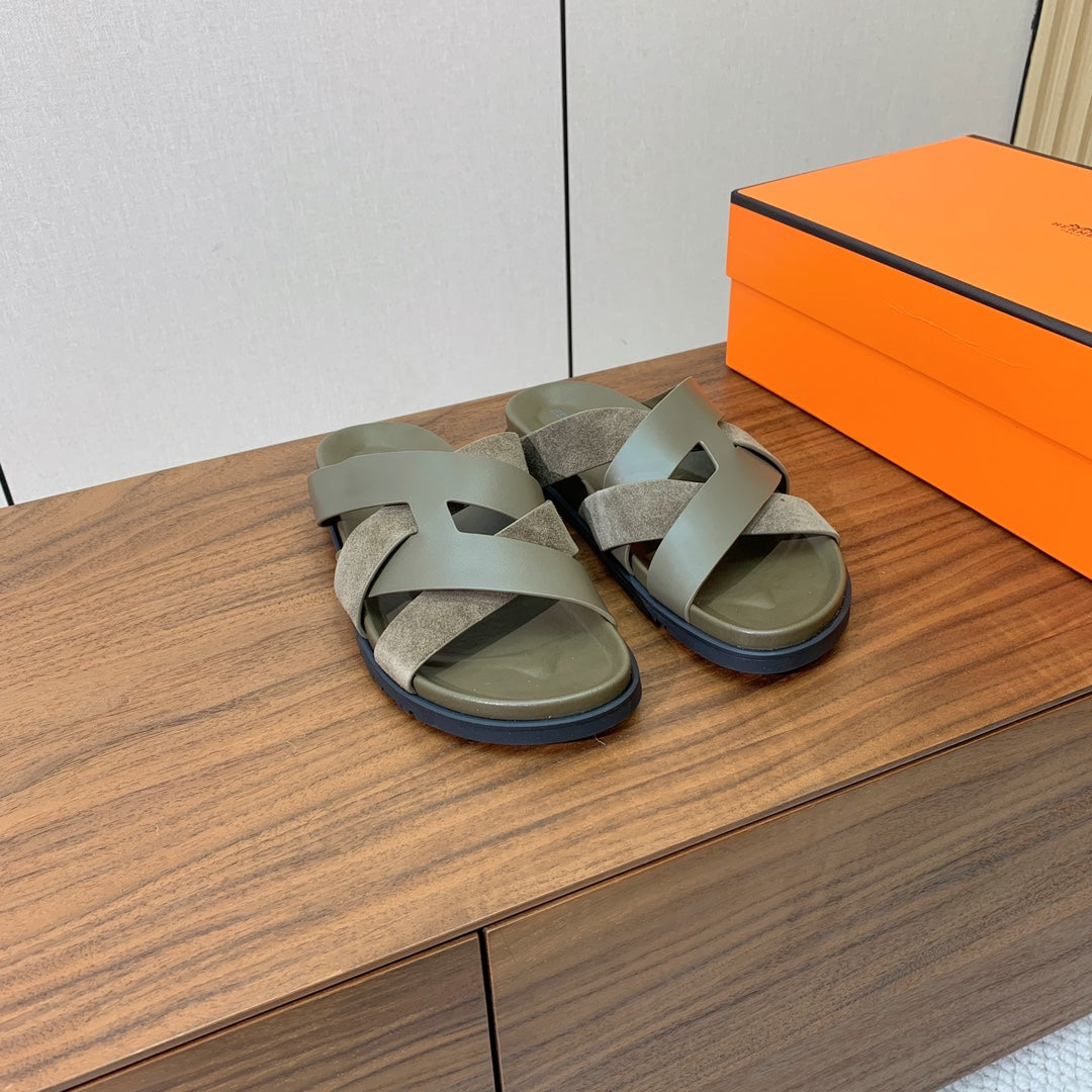 HM Kazimir Sandal Etoupe Suede Calfskin 294033