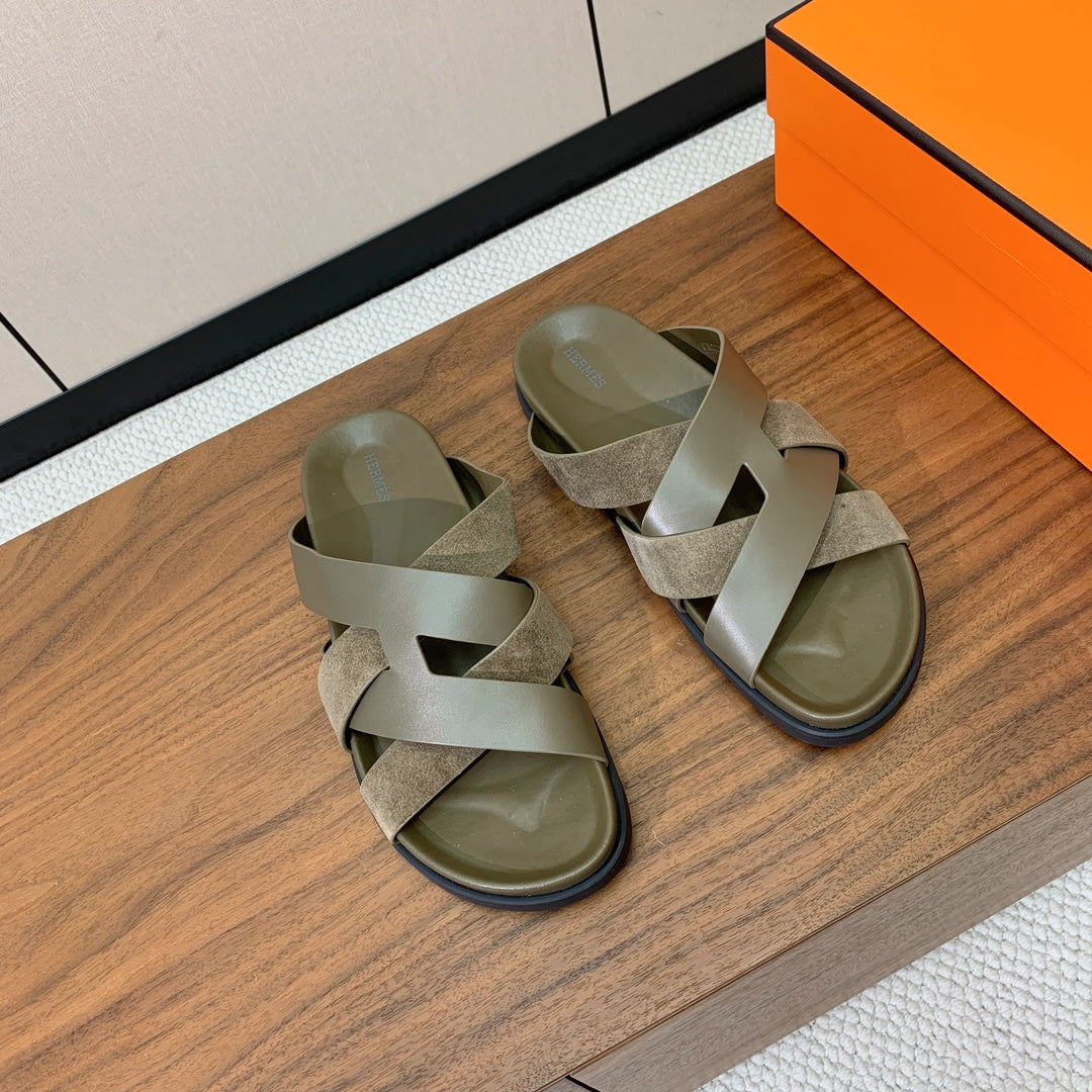 HM Kazimir Sandal Etoupe Suede Calfskin 294033