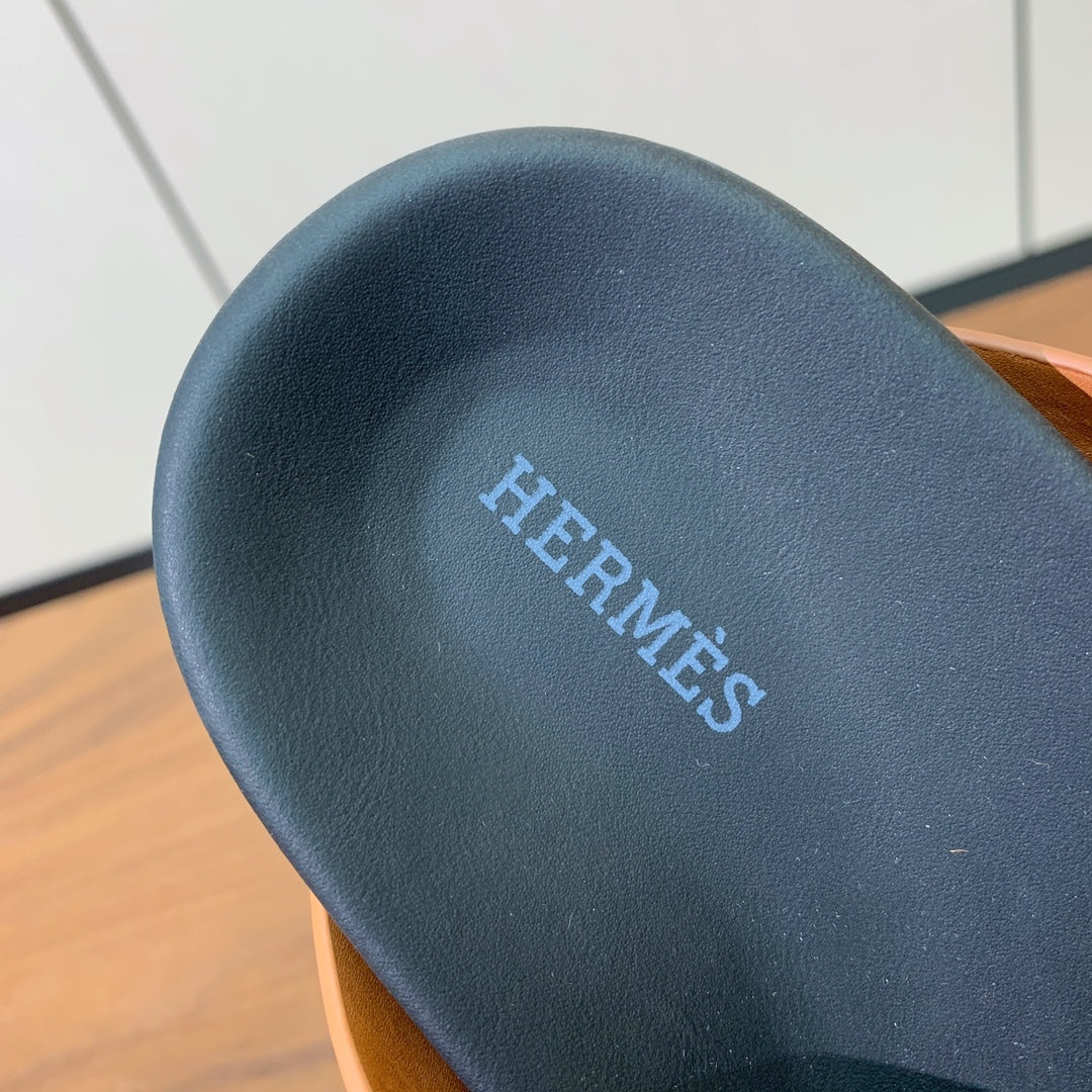 HM Kazimir Sandal Brown Black Suede Calfskin 294039