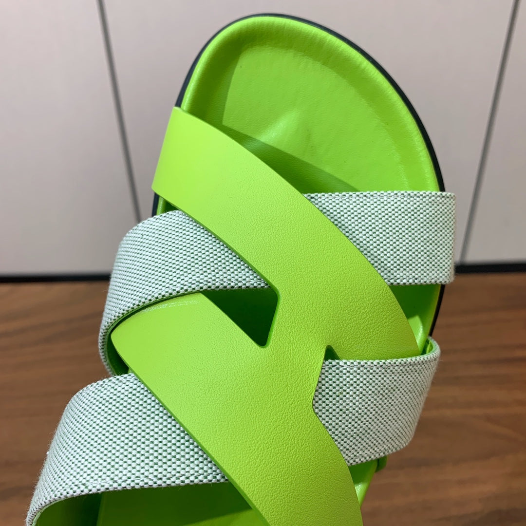 HM Kazimir Sandal Green Farbic Calfskin 293984