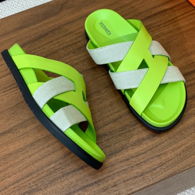 HM Kazimir Sandal Green Farbic Calfskin 293984