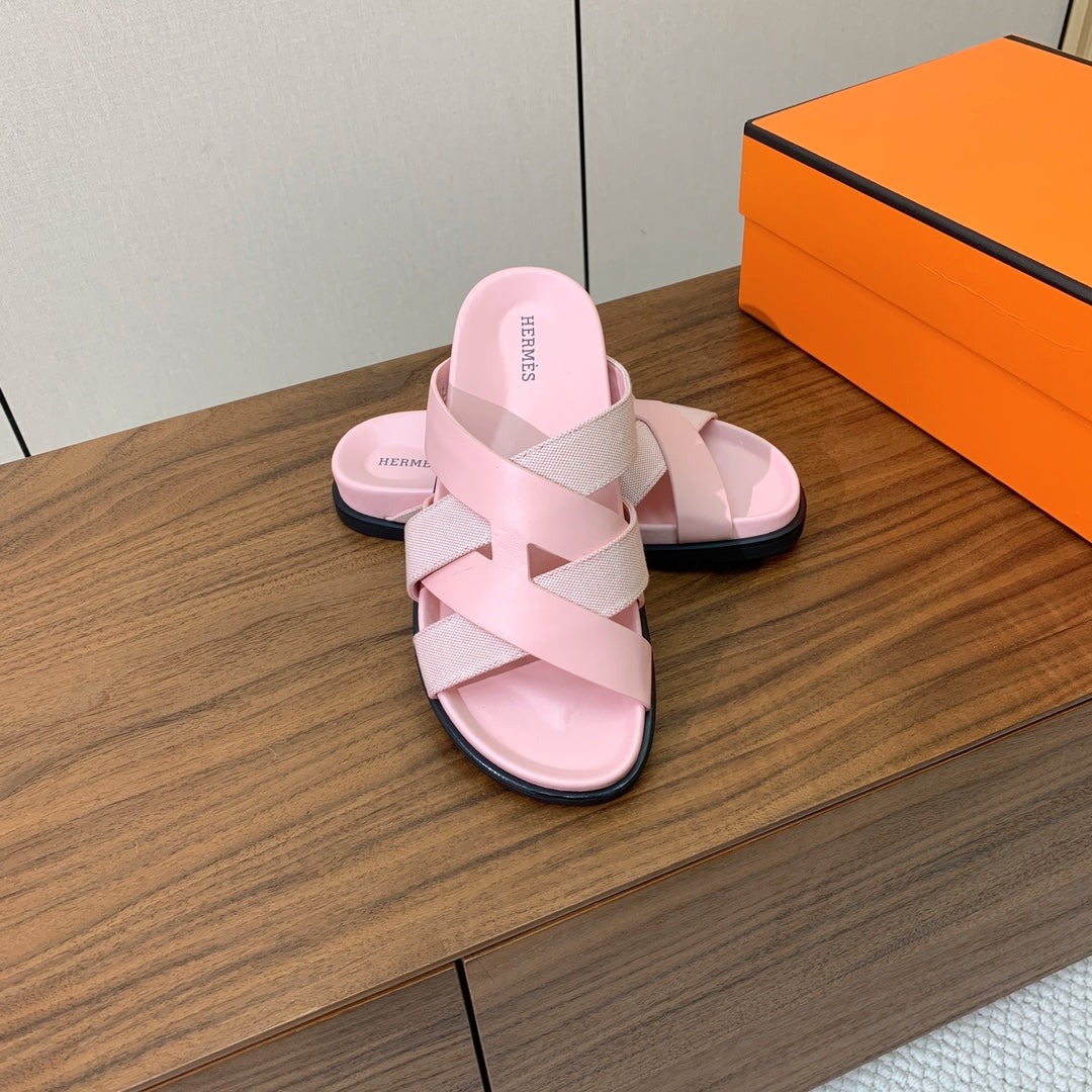 HM Kazimir Sandal Light Pink Farbic Calfskin 293985