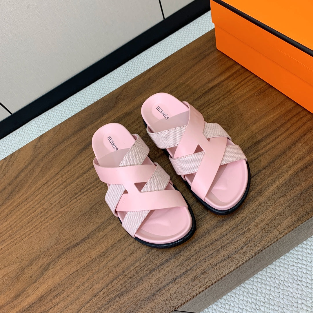 HM Kazimir Sandal Light Pink Farbic Calfskin 293985