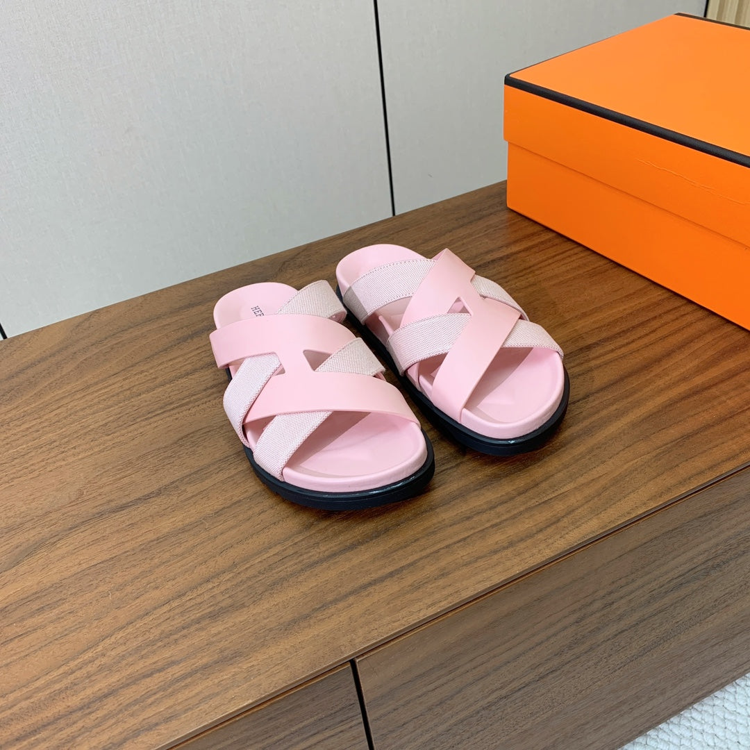 HM Kazimir Sandal Light Pink Farbic Calfskin 293985