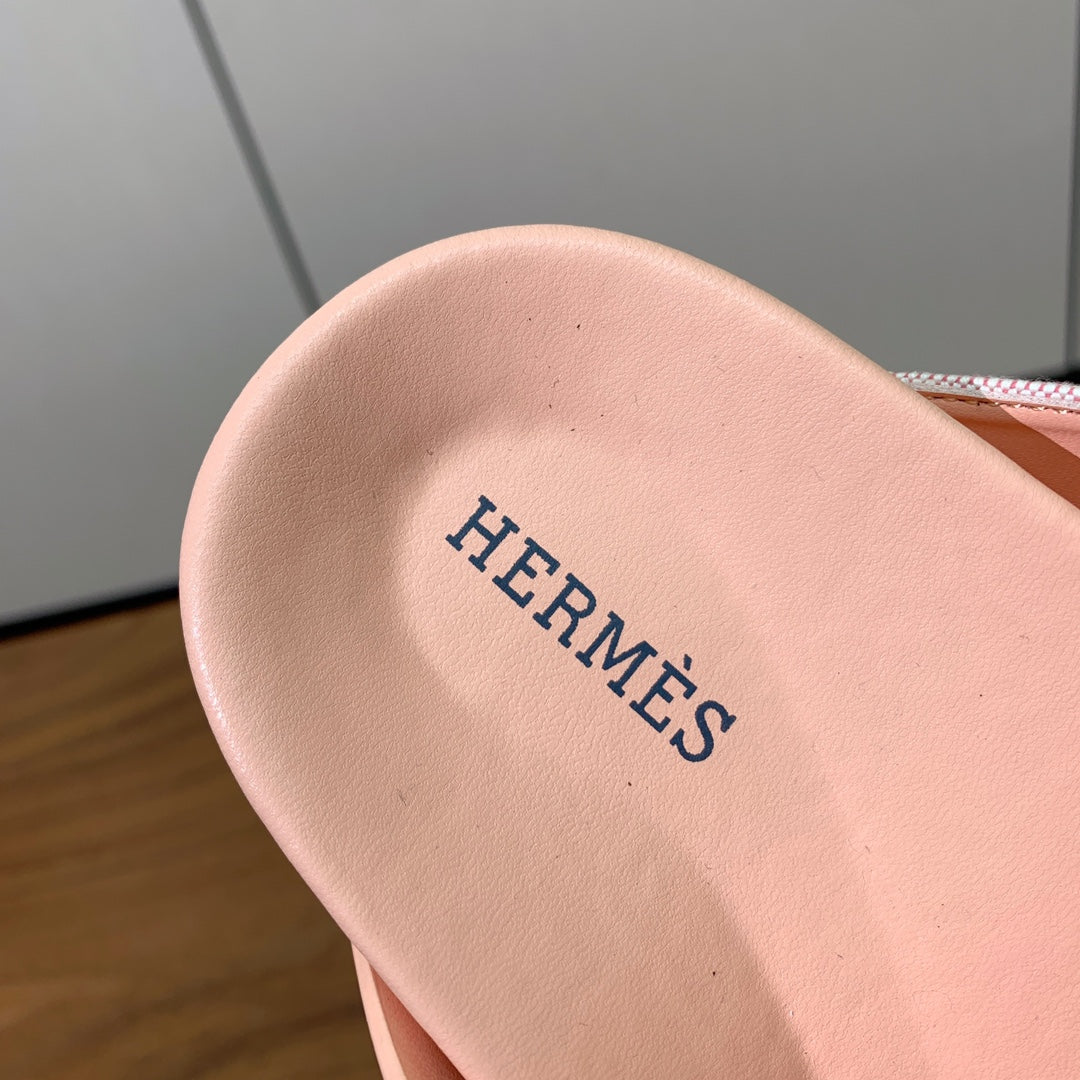 HM Kazimir Sandal Pale Pink Farbic Calfskin 293987