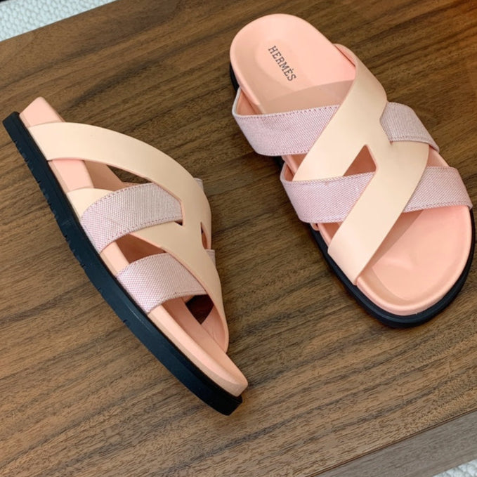 HM Kazimir Sandal Pale Pink Farbic Calfskin 293987