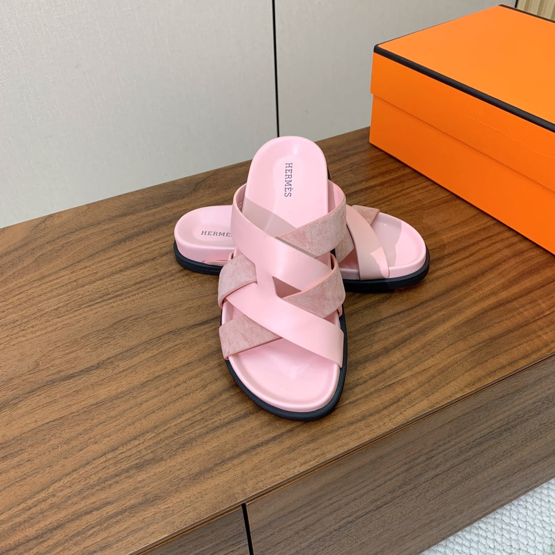 HM Kazimir Sandal Pink  Suede Calfskin 293989