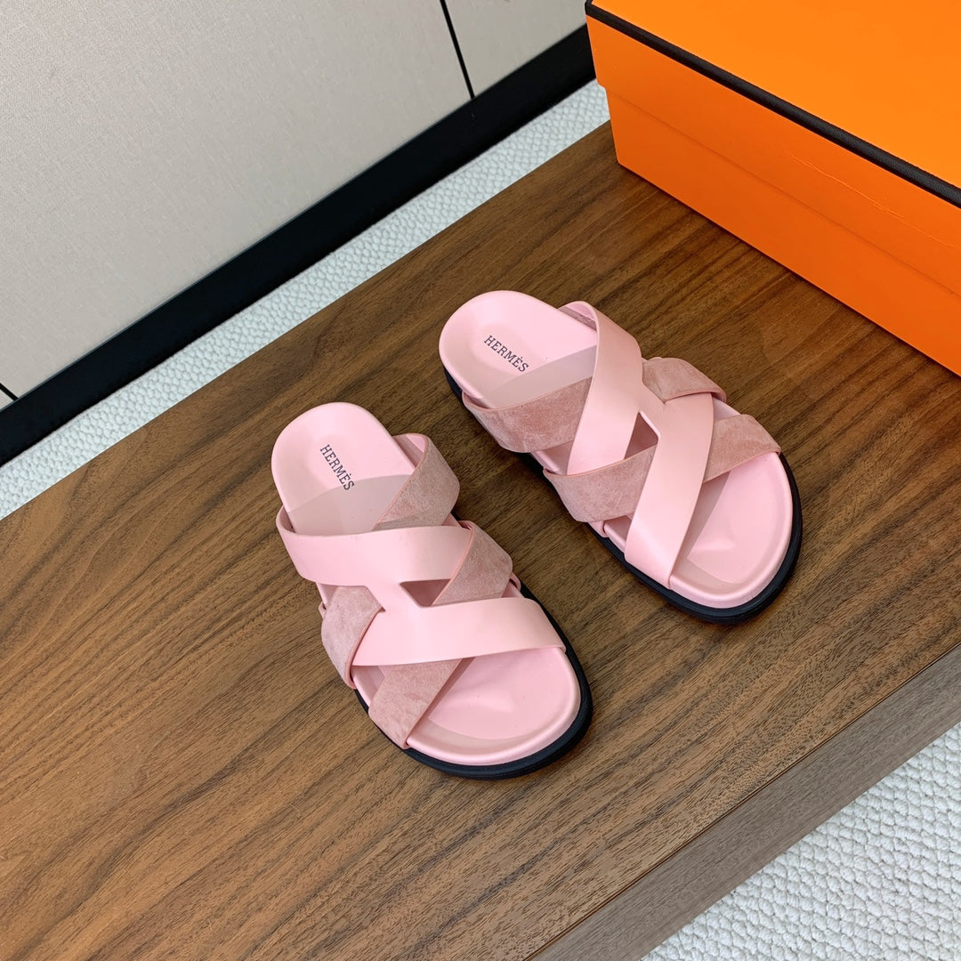 HM Kazimir Sandal Pink  Suede Calfskin 293989