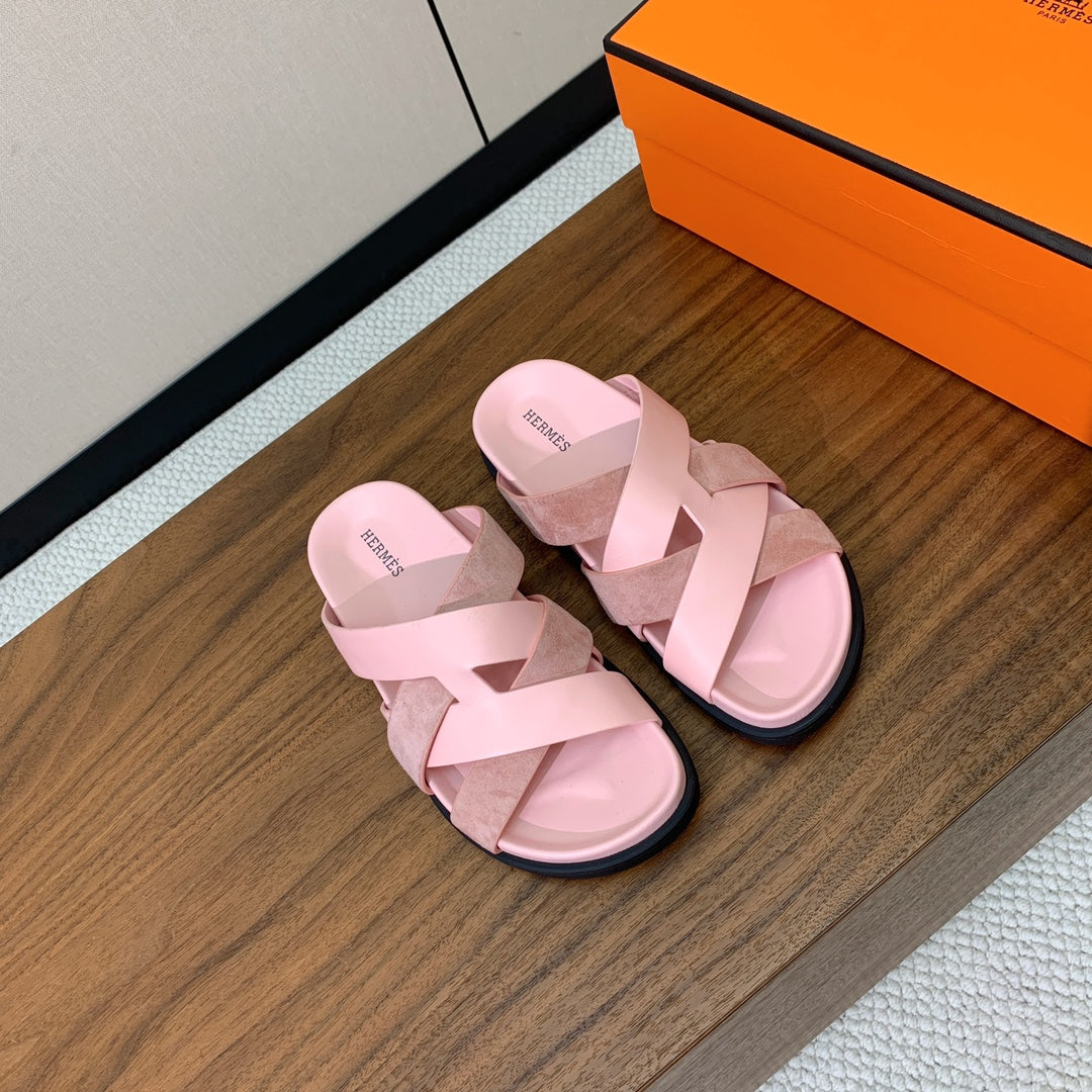 HM Kazimir Sandal Pink  Suede Calfskin 293989