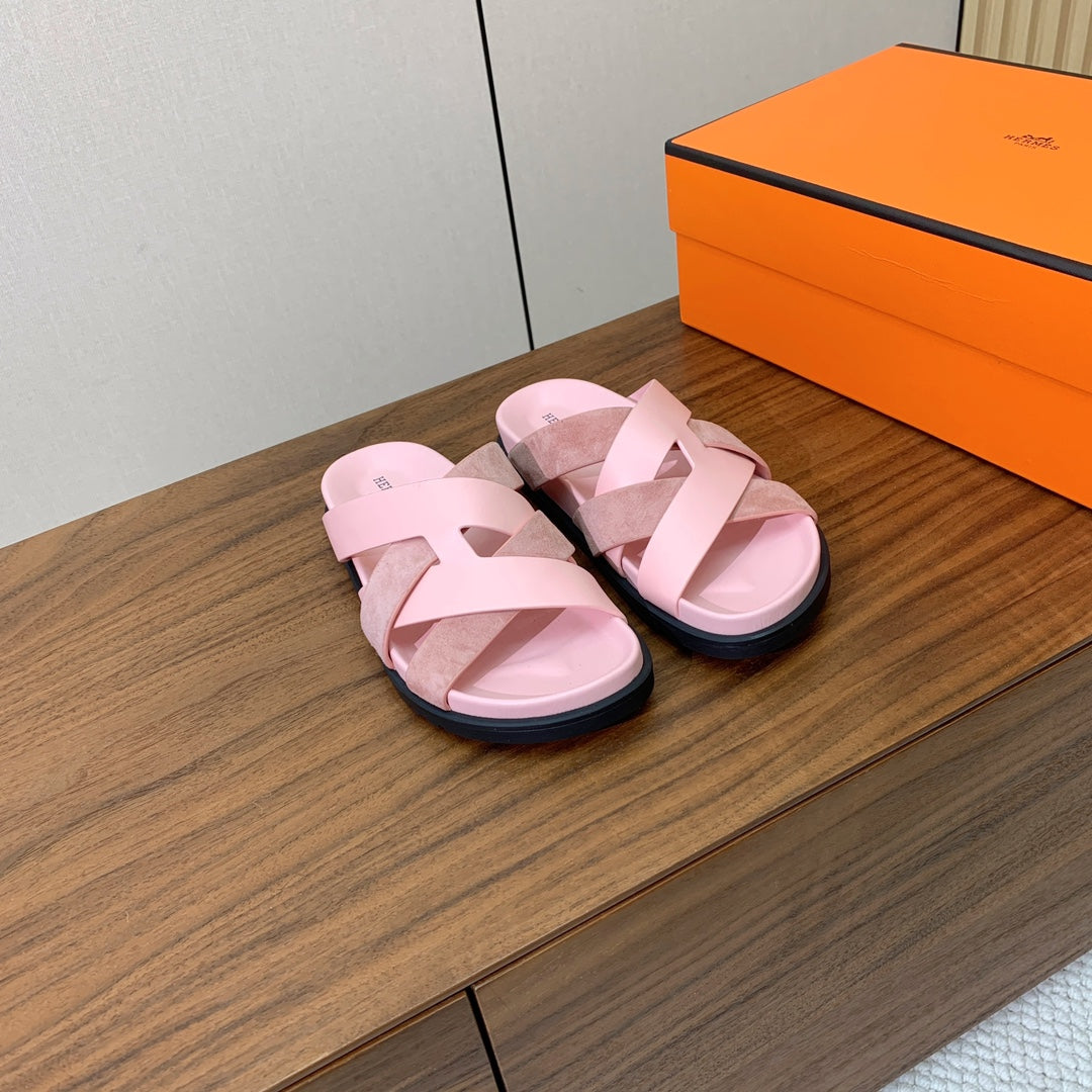 HM Kazimir Sandal Pink  Suede Calfskin 293989