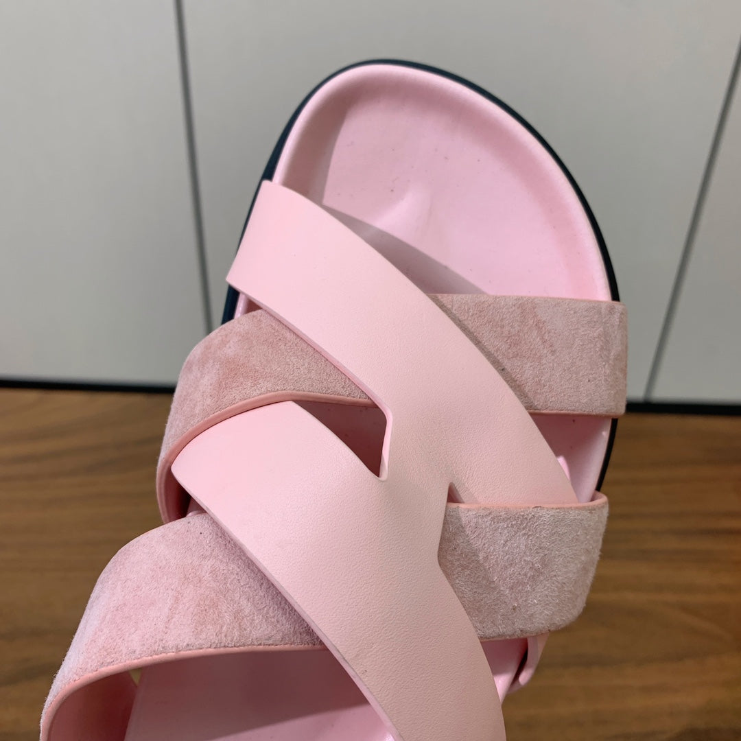HM Kazimir Sandal Pink  Suede Calfskin 293989