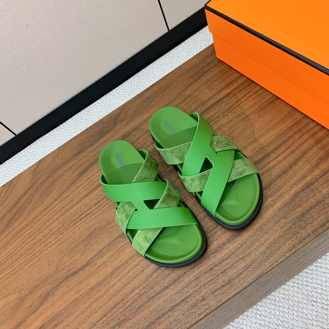 HM Kazimir Sandal Green Suede Calfskin 293990