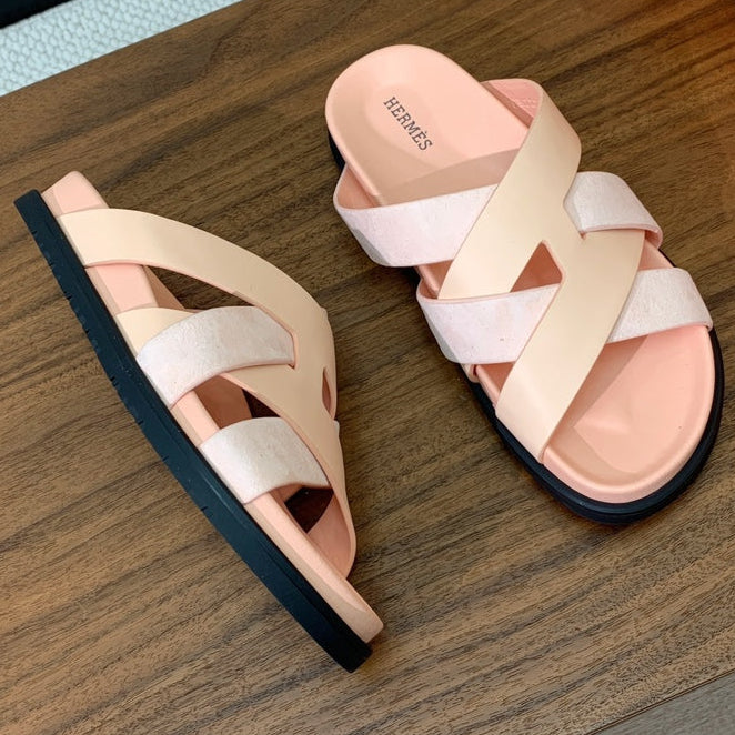 HM Kazimir Sandal Pale Pink Suede Calfskin 293991