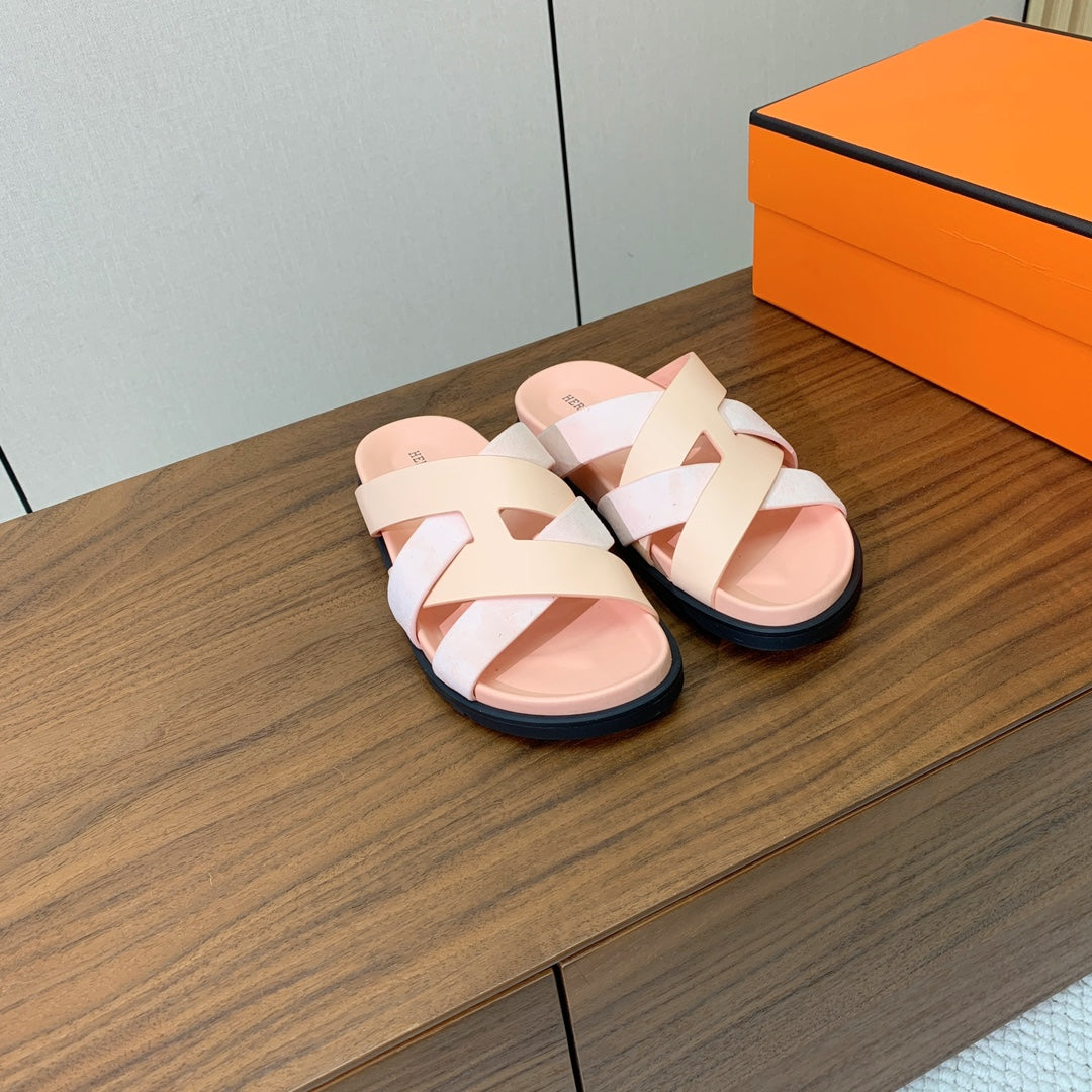 HM Kazimir Sandal Pale Pink Suede Calfskin 293991