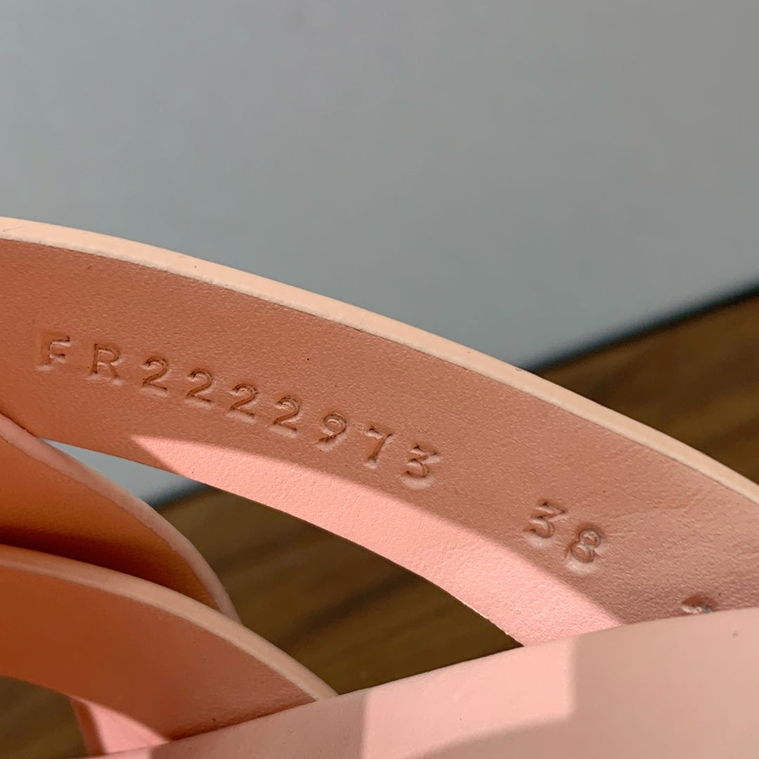 HM Kazimir Sandal Pale Pink Suede Calfskin 293991