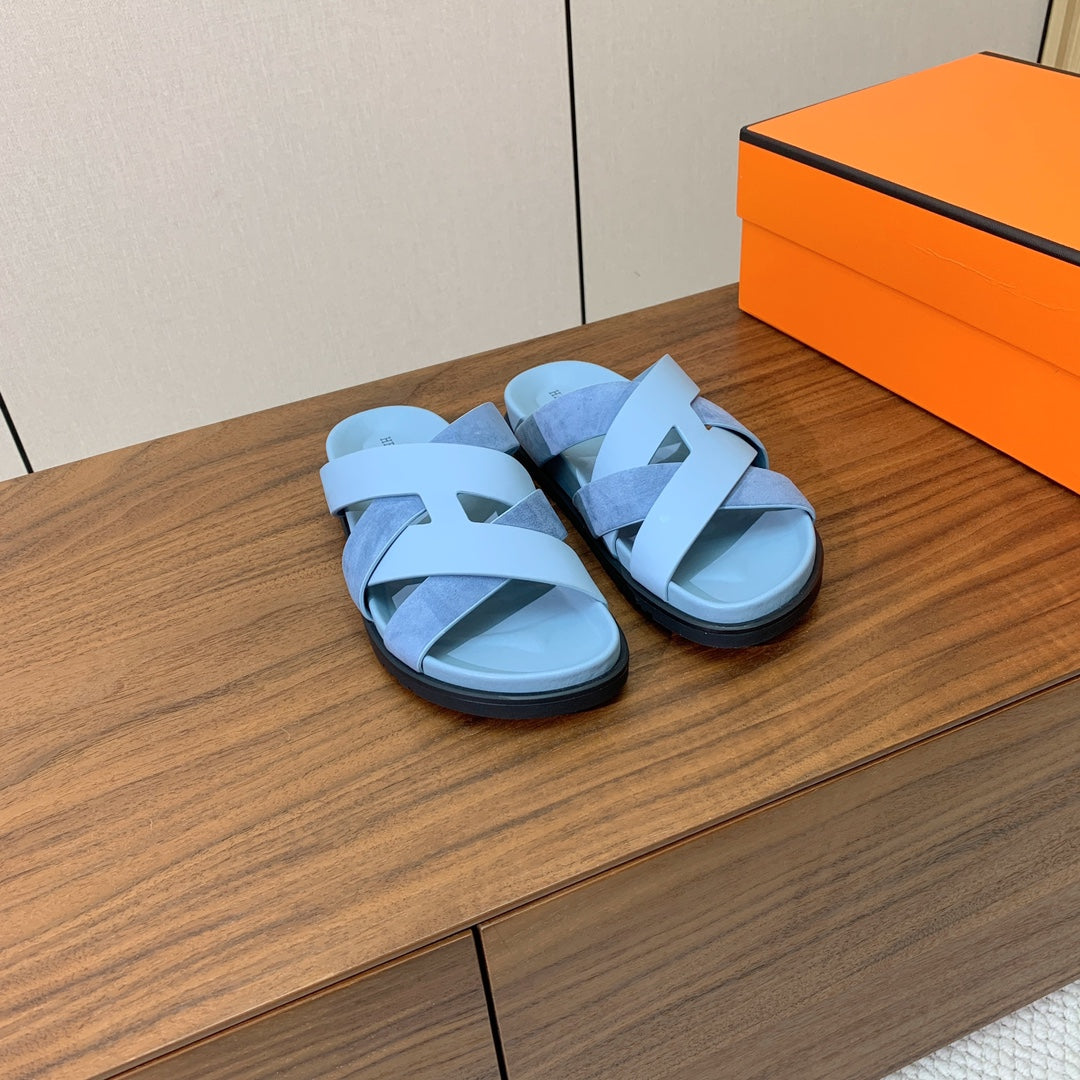 HM Kazimir Sandal Light  Blue Suede Calfskin 293992