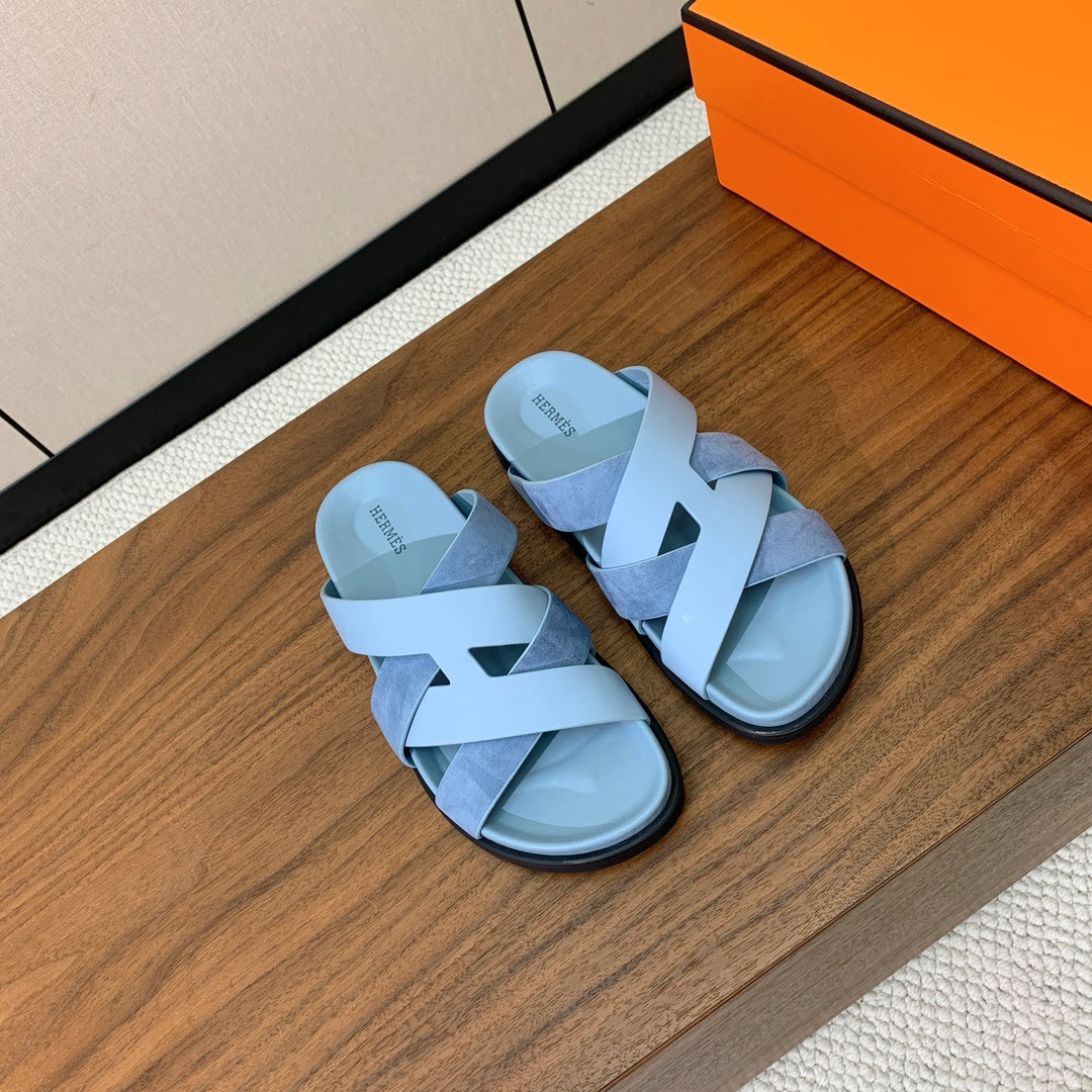 HM Kazimir Sandal Light  Blue Suede Calfskin 293992