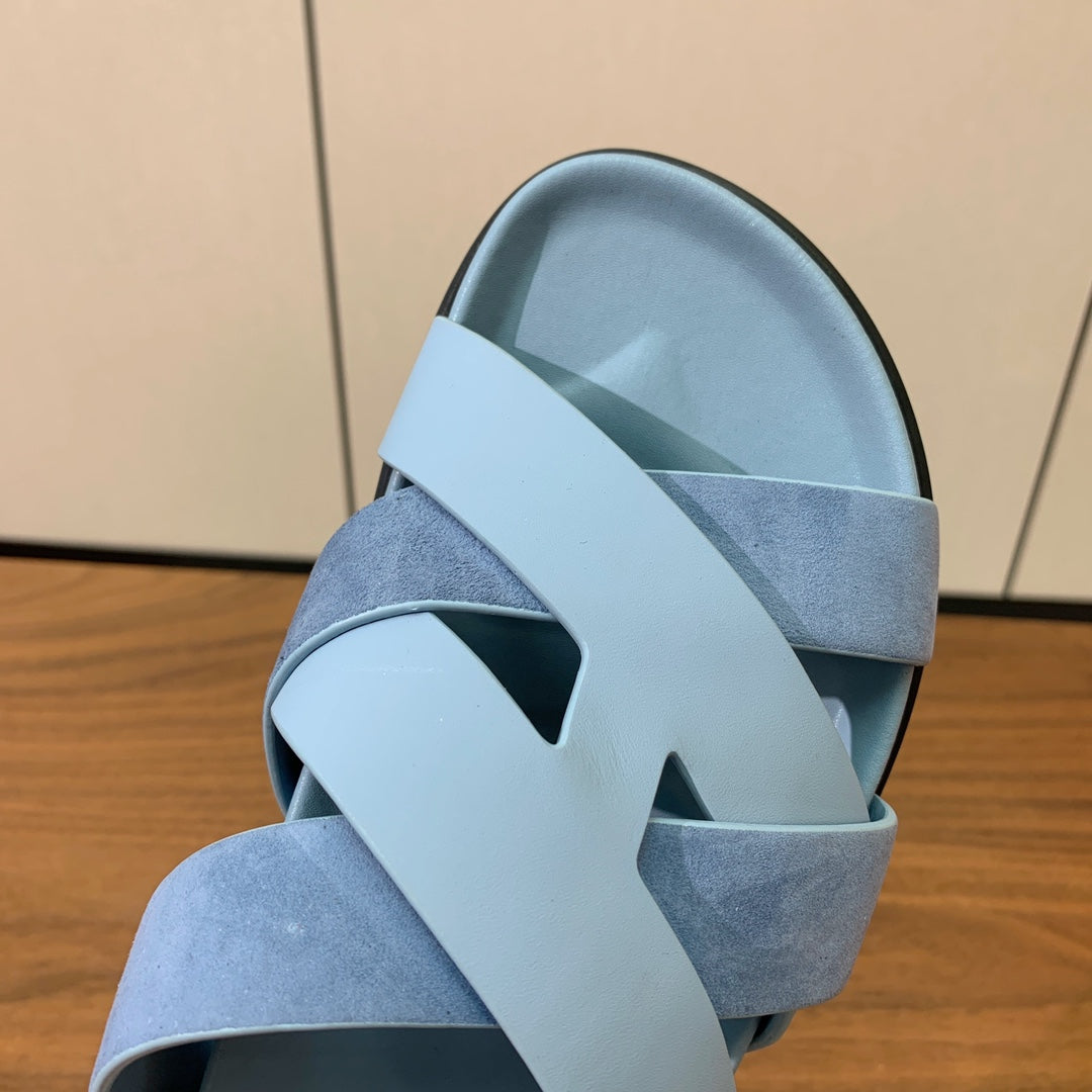 HM Kazimir Sandal Light  Blue Suede Calfskin 293992