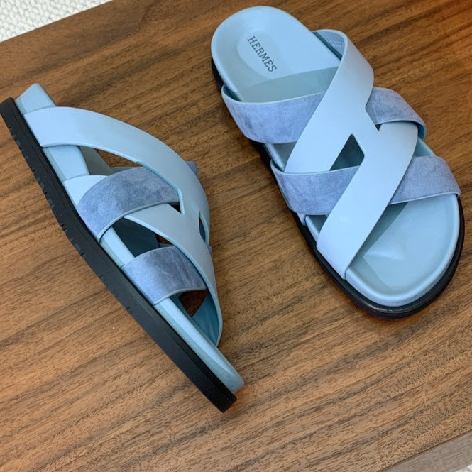 HM Kazimir Sandal Light  Blue Suede Calfskin 293992