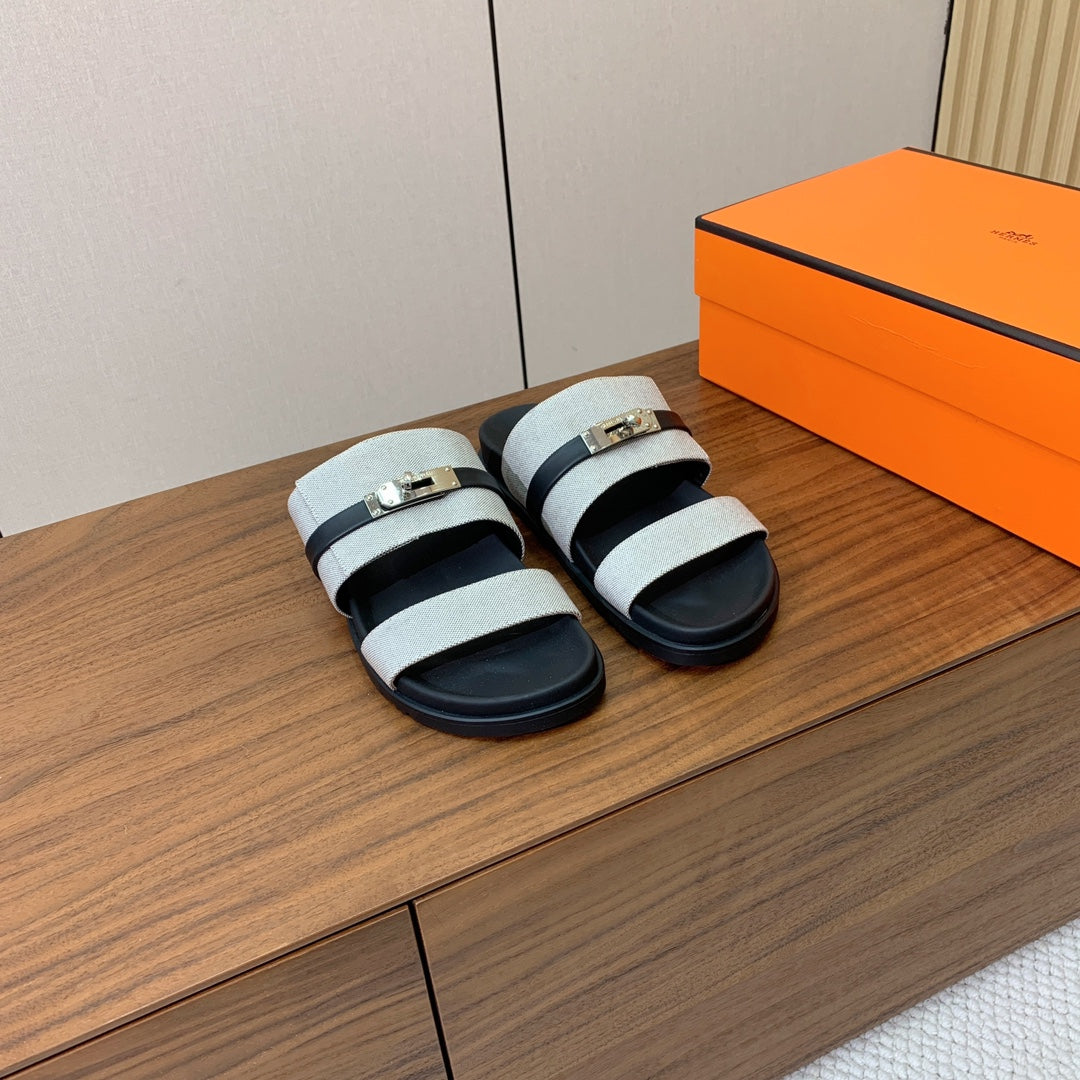 HM Jackson Sandal Grey Calfskin 294044