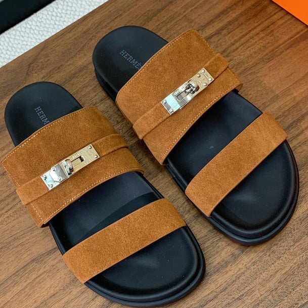 HM Jackson Sandal Brown Chocolate Suede Calfskin 294047