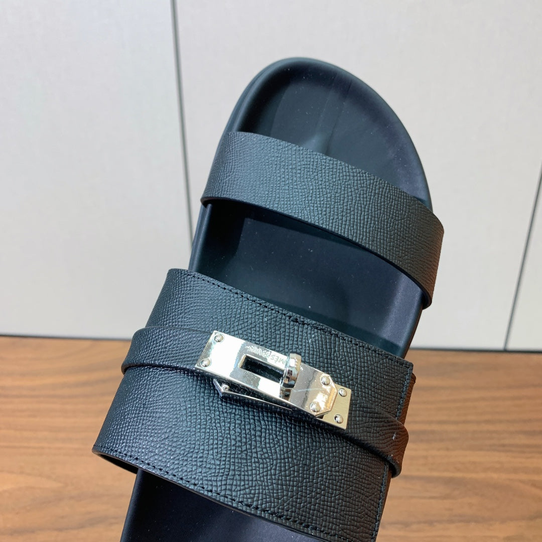 HM Jackson Sandal Black Cowhide 294063