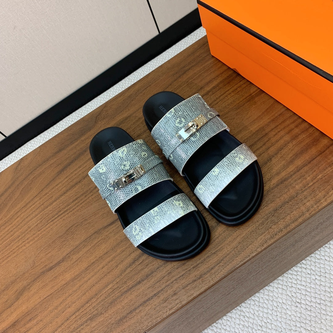 HM Jackson Sandal Gray Marble Cowhide 294064