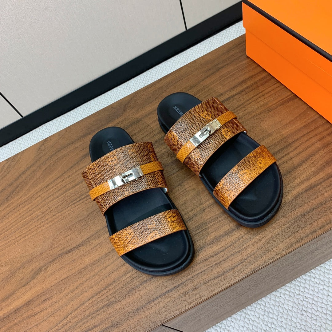 HM Jackson Sandal Brown  Cowhide 294065