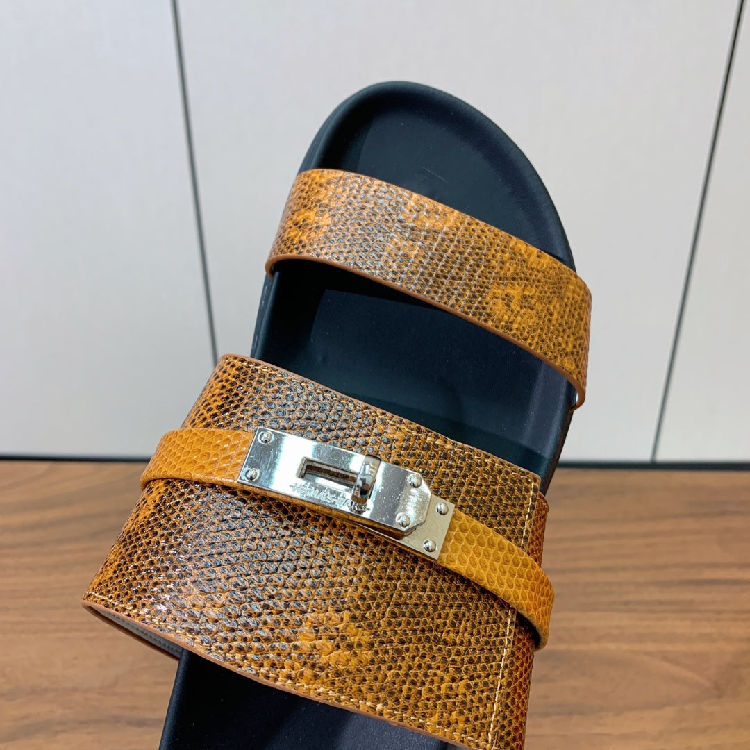 HM Jackson Sandal Brown  Cowhide 294065