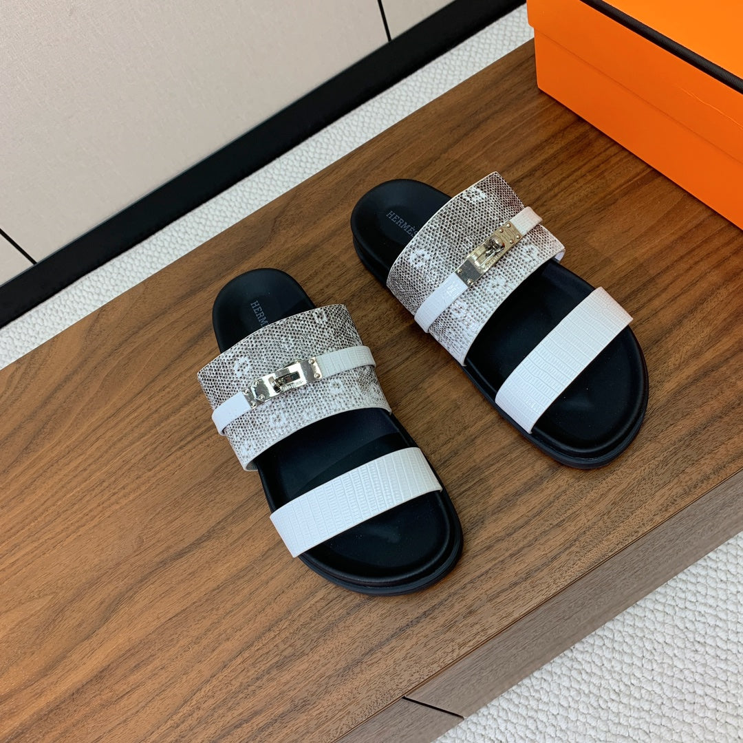 HM Jackson Sandal White Cowhide 294066