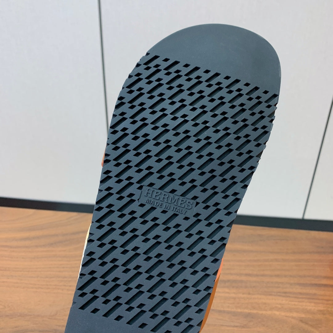 HM Heracles Sandals Brown Beige Frabic Calfskin 294068