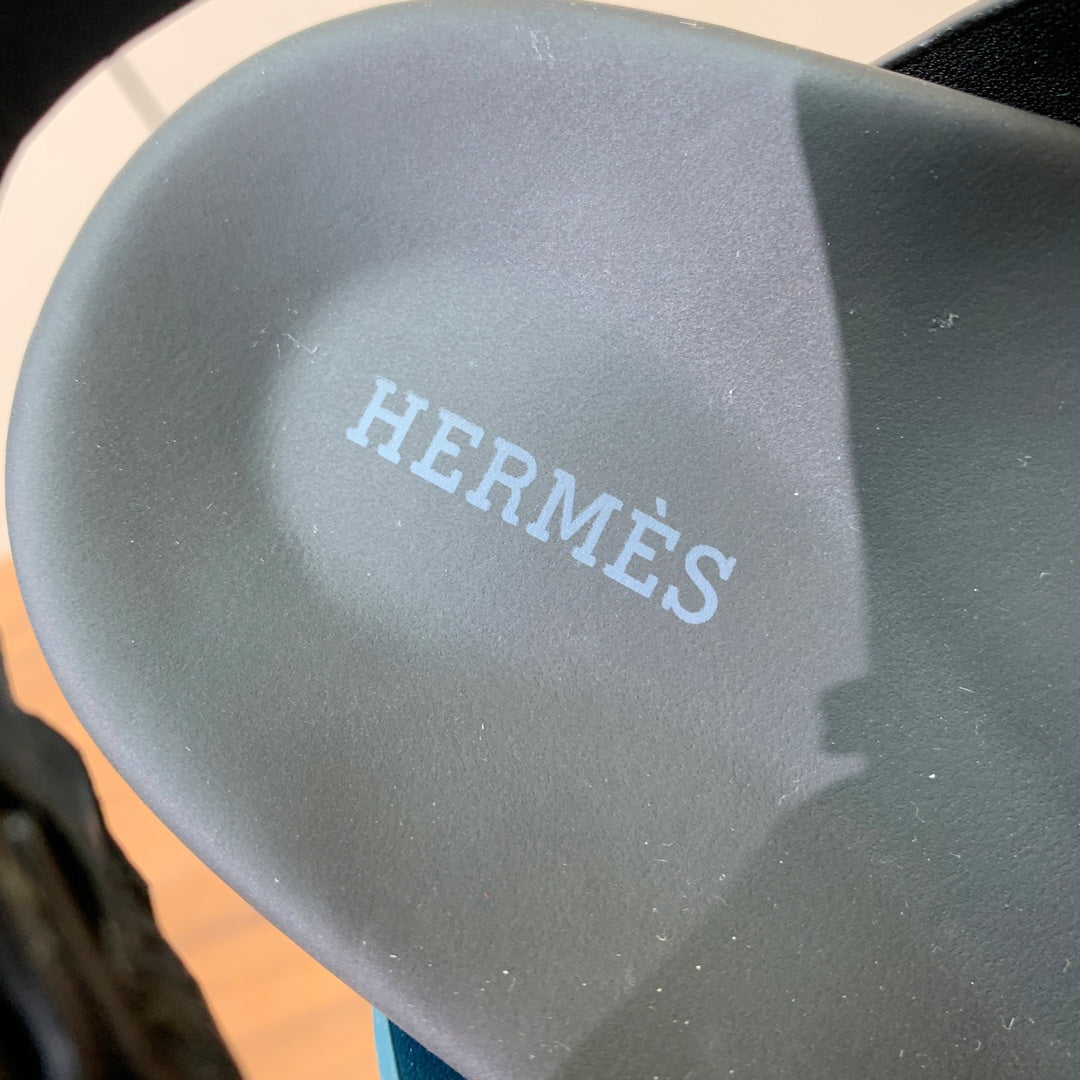 HM Heracles Sandals Lapis Blue Frabic Calfskin 294072