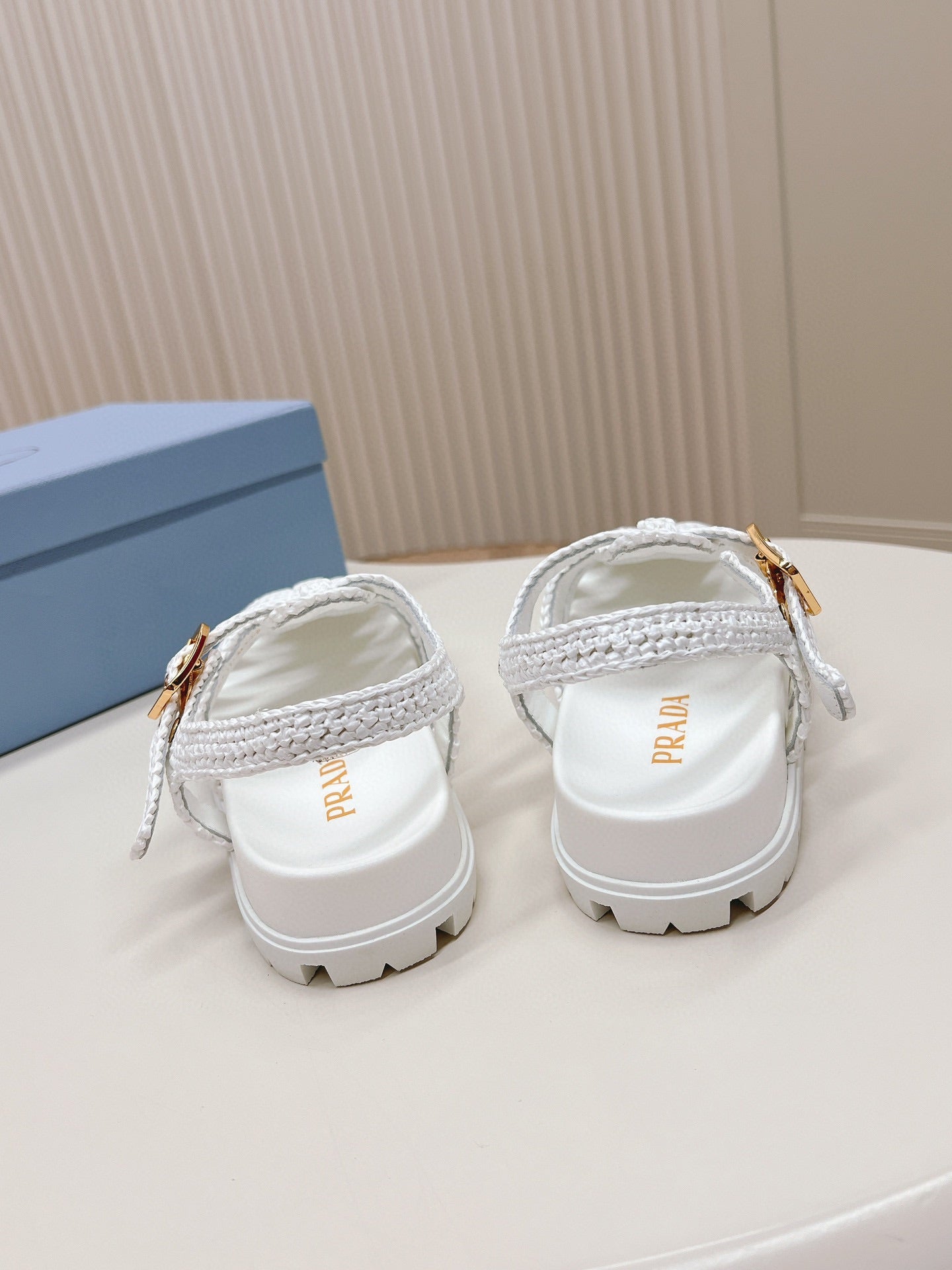 PRA RUBBER FISHERMAN SANDALS WHITE LAMBSKIN