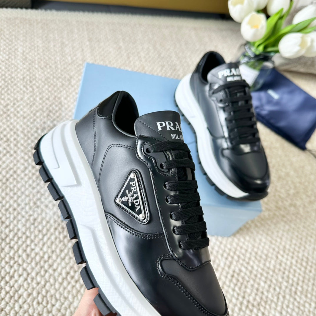 PRA BLACK THICK SOLE SNEAKER BLACK CALFSKIN