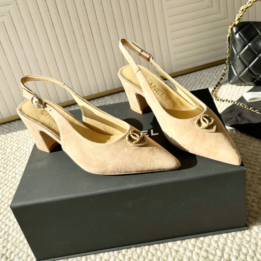 CC Slingback In Beige Suede 151518