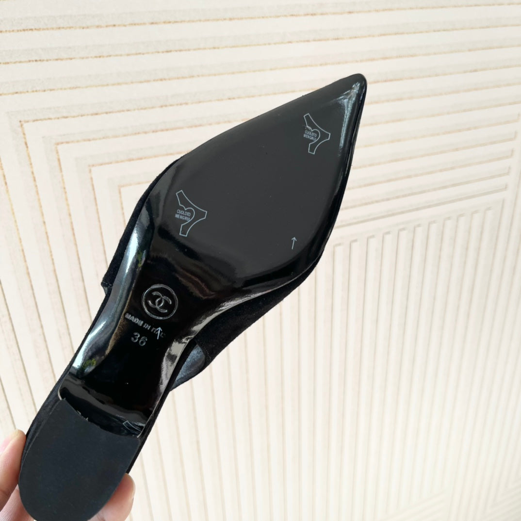 CC Slingback In Black Suede 151522