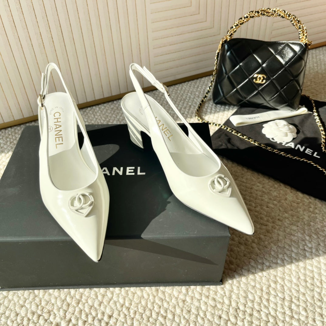 CC Slingback In White Cowhide 151528