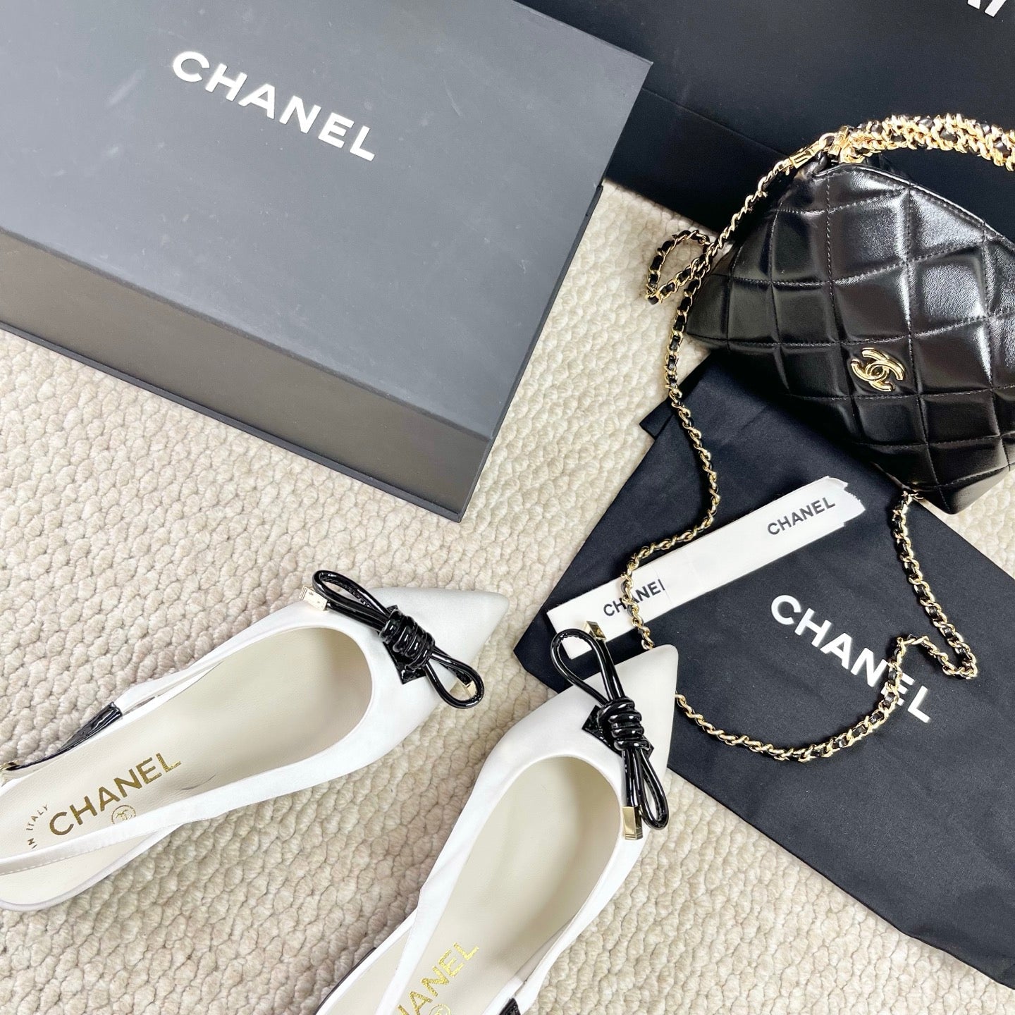 CC 25 Slingback Flats White Silk 330922