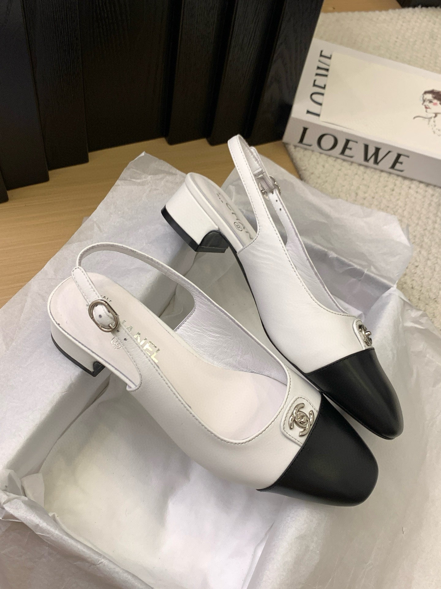 CC 25K Slingback Flat Calfskin