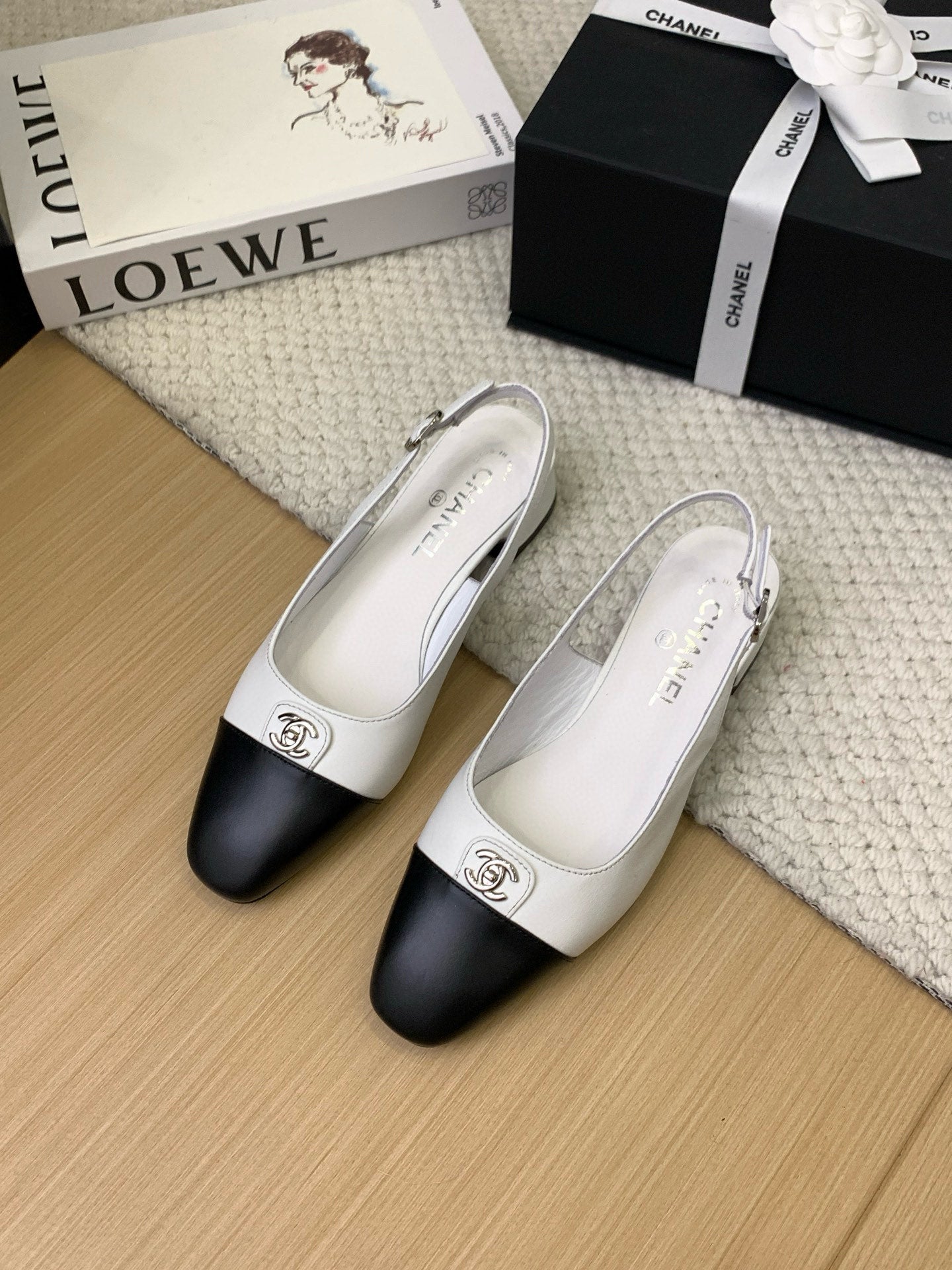 CC 25K Slingback Flat Calfskin