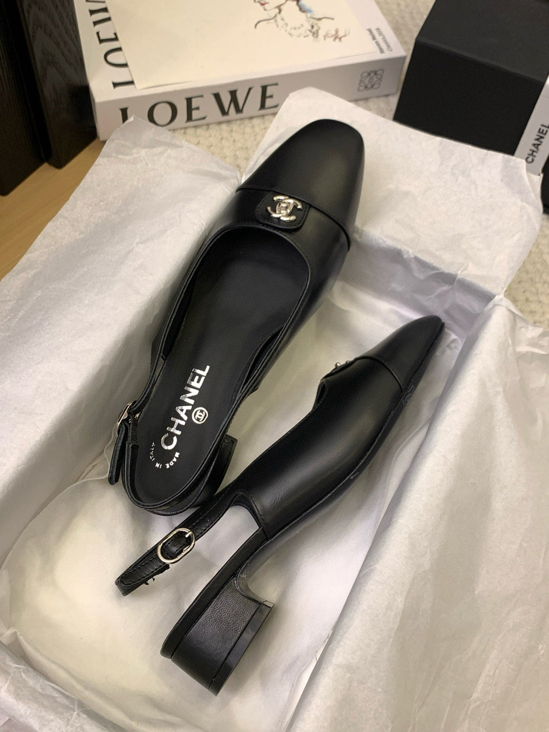 CC 25K Slingback Flat Calfskin