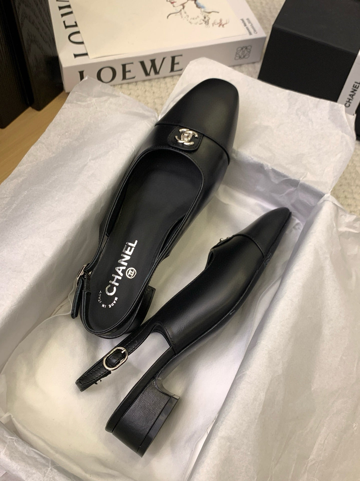 CC 25K Slingback Flat Calfskin