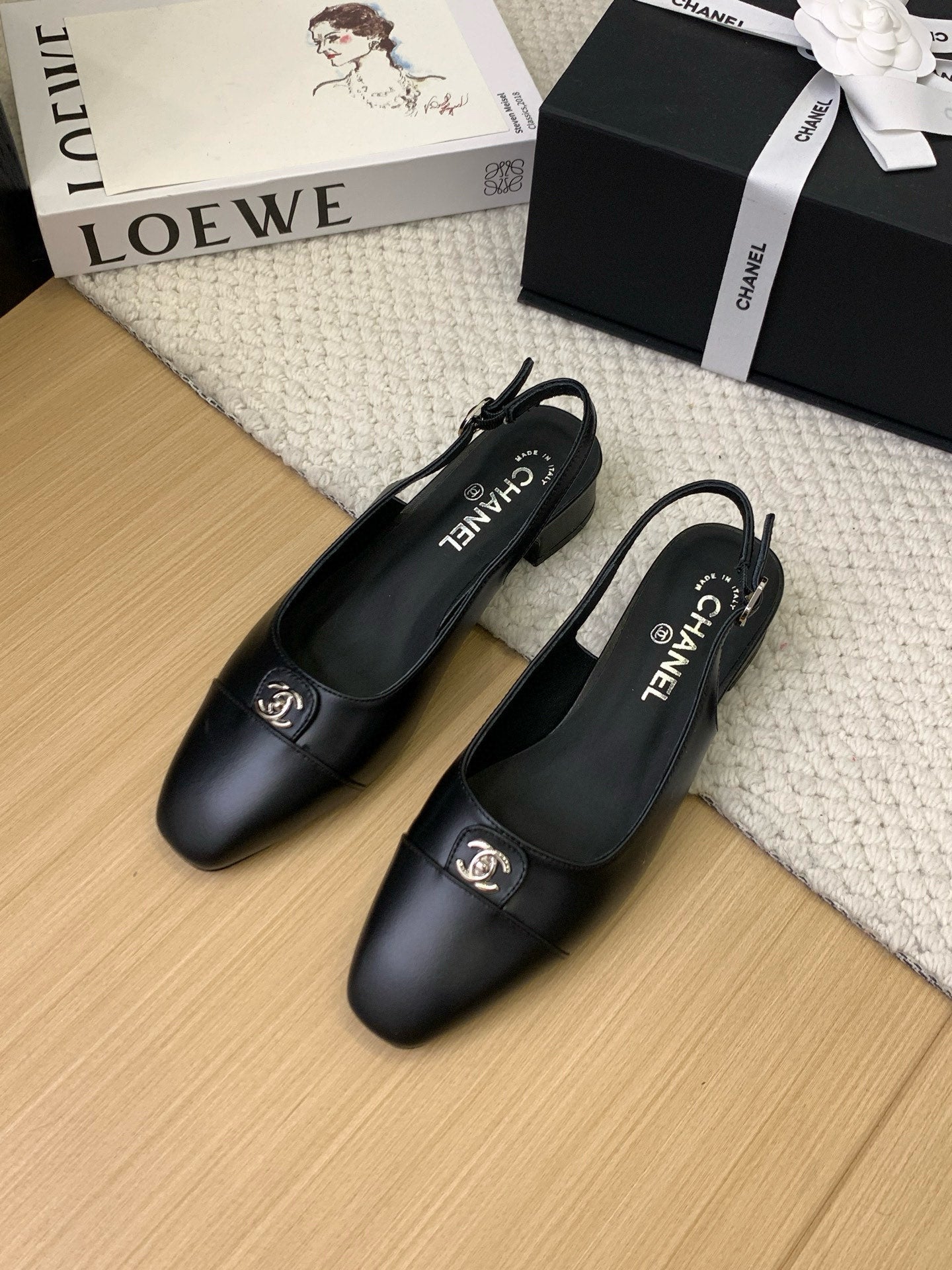 CC 25K Slingback Flat Calfskin