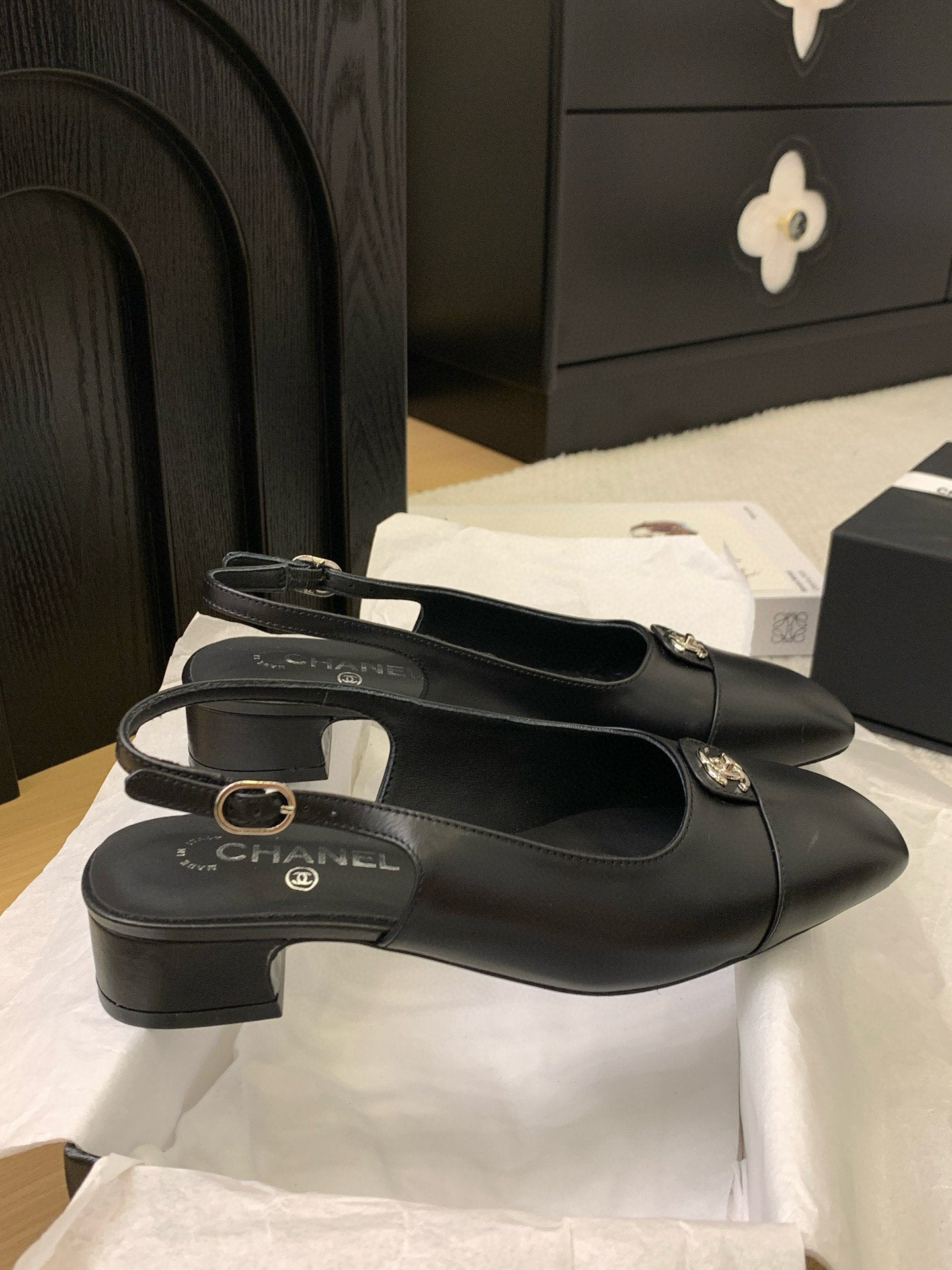 CC 25K Slingback Flat Calfskin