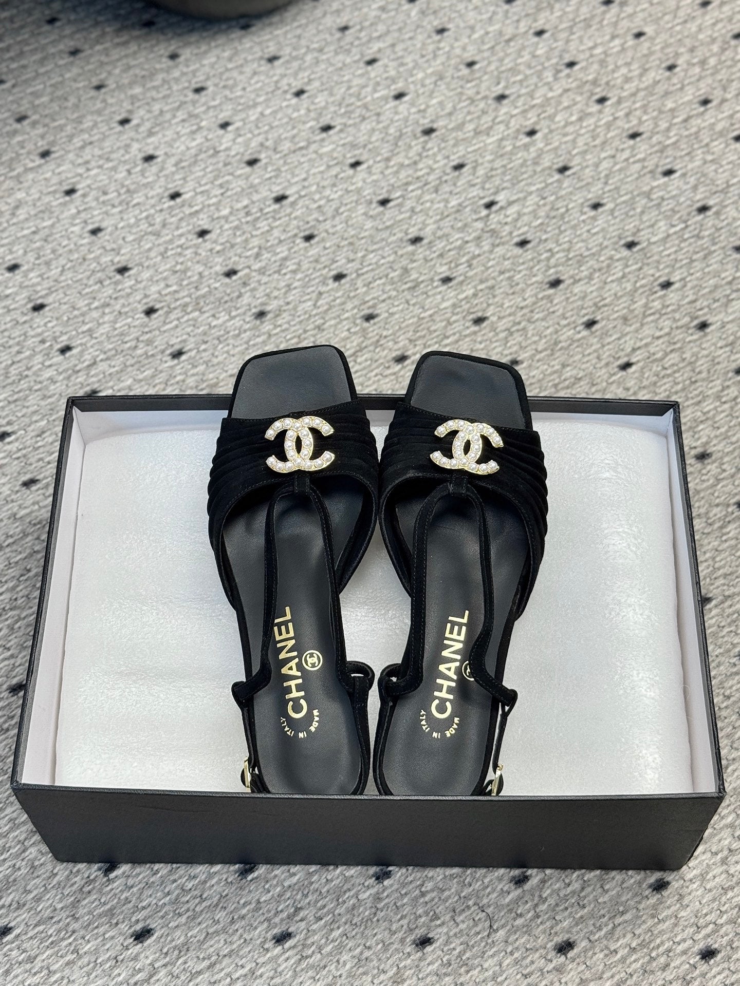 CC 25 Marry Jane Sandals Black Suede 329775