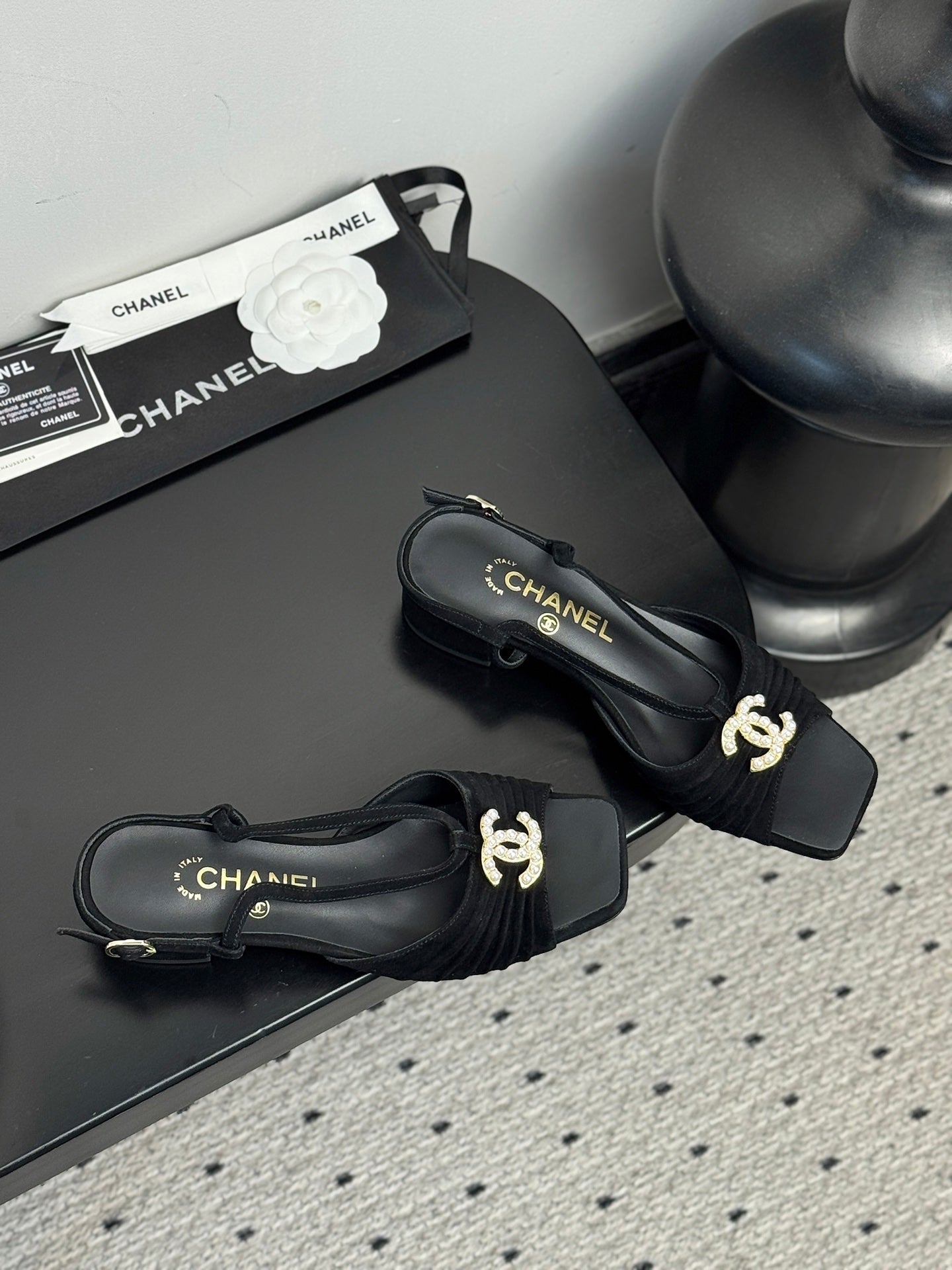 CC 25 Marry Jane Sandals Black Suede 329775