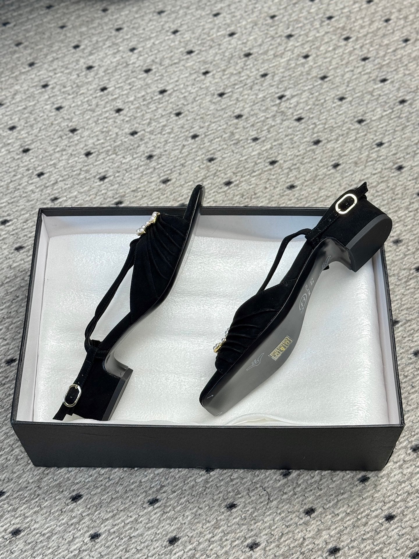 CC 25 Marry Jane Sandals Black Suede 329775